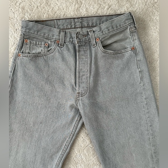 Vintage 90’s Levi’s 501 Button Fly USA Made Straight 32x32 🔥 Light Gray - Picture 10 of 15
